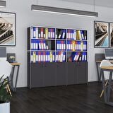 Kenzlife klasör dolabı kilitli gökbörü gri 175*200*30 klasörlük kitaplık ofis arkalıksız