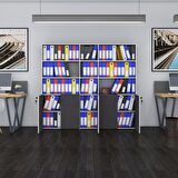 Kenzlife klasör dolabı kilitli gökbörü gri 175*200*30 klasörlük kitaplık ofis arkalıksız