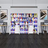 Kenzlife klasör dolabı kilitli kutalmış byz 175*240*30 klasörlük kitaplık ofis arkalıksız