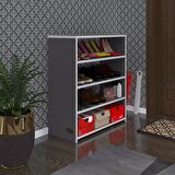 Kenzlife ayakkabılık goya gri 080*70*30 arkalıksız ayakkabı ofis dolabı