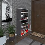 Kenzlife ayakkabılık goya gri 140*70*30 arkalıksız ayakkabı ofis dolabı iki bölme