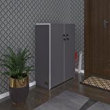 Kenzlife ayakkabılık ayakkabı dolabı kilitli gutan gri 100*70*32 kapaklı ofis dolabı