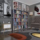 Kenzlife kitaplık süper ga 150*160*19 gri 5 katlı 2 bölme çift bölme opsiyonlu ofis mutfak banyo dolabı arkalıksız