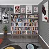 Kenzlife kitaplık süper ga 150*200*19 cvz 5 katlı 3 bölme çift bölme opsiyonlu ofis mutfak banyo dolabı arkalıksız