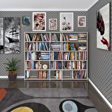 Kenzlife kitaplık süper ga 150*200*19 crd 5 katlı 3 bölme çift bölme opsiyonlu ofis mutfak banyo dolabı arkalıksız