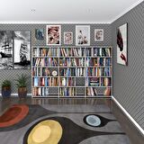 Kenzlife kitaplık süper ga 150*240*19 gri 5 katlı 3 bölme çift bölme opsiyonlu ofis mutfak banyo dolabı arkalıksız
