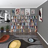 Kenzlife kitaplık süper ga 150*240*19 cvz 5 katlı 3 bölme çift bölme opsiyonlu ofis mutfak banyo dolabı arkalıksız