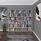 Kenzlife kitaplık süper ga 180*200*19 crd 6 katlı 3 bölme çift bölme opsiyonlu ofis mutfak banyo dolabı arkalıksız