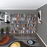 Kenzlife kitaplık süper ga 180*240*19 gri 6 katlı 3 bölme çift bölme opsiyonlu ofis mutfak banyo dolabı arkalıksız