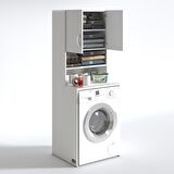 Kenzlife çamaşır makinesi dolabı hayzummdf byz 180*066*55 % 100 mdf full mdf banyo kiler çift kapaklı arkalıklı