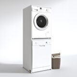 Kenzlife çamaşır-bulaşık makinesi dolabı katinkamdf byz 180*70*60 % 100 mdf full mdf banyo çift katlı kapaksız arkalıksız