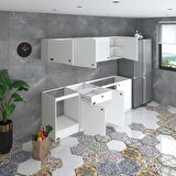 Kenzlife hazır mutfak seti nayakan byz 240 cm genişlik üst tezgahsız ankastre fırın modüllü
