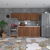 Kenzlife hazır mutfak seti nayakan cvz 240 cm genişlik üst tezgahsız ankastre fırın modüllü