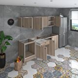 Kenzlife hazır mutfak seti nayakan crd 240 cm genişlik üst tezgahsız ankastre fırın modüllü