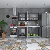 Kenzlife hazır mutfak seti heyula gri 180 cm genişlik üst tezgahsız