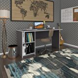 Kenzlife ofis masası miyamoto gri sol 75*110*60 raflı dolap bilgisayar çalışma masası