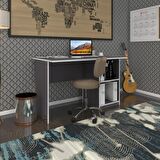 Kenzlife ofis masası miyamoto gri sağ 75*130*60 raflı dolap bilgisayar çalışma masası