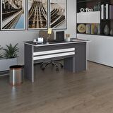 Kenzlife ofis masası kamikaze gri sol 75*110*60 raflı dolap şeritli bilgisayar çalışma masası