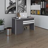Kenzlife ofis masası kamikaze gri sağ 75*130*60 raflı dolap şeritli bilgisayar çalışma masası