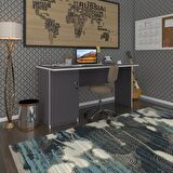 Kenzlife ofis masası kamikaze gri sol 75*110*60 kilitli kapaklı dolap şeritli bilgisayar çalışma masası