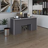 Kenzlife ofis masası masi oka gri 75*150*60 raflı dolap çiftli bilgisayar çalışma masası
