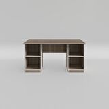 Kenzlife ofis masası masi oka crd 75*150*60 raflı dolap çiftli bilgisayar çalışma masası