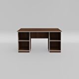 Kenzlife ofis masası masi oka cvz 75*150*80 raflı dolap çiftli bilgisayar çalışma masası
