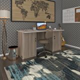 Kenzlife ofis masası masi oka crd 75*170*60 kilitli kapaklı dolap çiftli bilgisayar çalışma masası