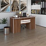 Kenzlife ofis masası pat morita cvz 75*150*60 raflı dolap çiftli şeritli bilgisayar çalışma masası