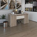 Kenzlife ofis masası pat morita crd 75*150*60 raflı dolap çiftli şeritli bilgisayar çalışma masası