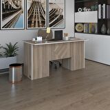 Kenzlife ofis masası kuma kengo crd 75*150*60 raflı dolap çiftli eşkenar bilgisayar çalışma masası