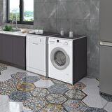 Kenzlife çamaşır&kurutma&bulaşık makinesi dolabı naumkare gri 90*140*60 kapaksız arkalıksız