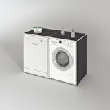 Kenzlife çamaşır&kurutma&bulaşık makinesi dolabı naumkare gri 90*140*60 kapaksız arkalıksız