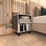 Kenzlife komodin tereşkova gri 47*39*19 mutfak banyo ofis dolabı komidin siyah ayaklı (m)