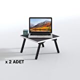 Kenzlife laptop dizüstü bilgisayar sehpası tankutay gri 2 li set 20*39*39 yemek sofra siyah ayak