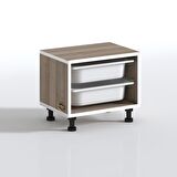 Kenzlife sepetli mutfak dolabı ruberu crd 038x45x30 banyo oyuncak çamaşır beyaz 2 li sepet