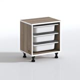 Kenzlife sepetli mutfak dolabı ruberu crd 050x45x30 banyo oyuncak çamaşır beyaz 3 lü sepet