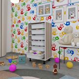 Kenzlife sepetli mutfak dolabı ruberu crd 086x45x30 banyo oyuncak çamaşır beyaz 6 lı sepet