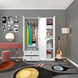 Kenzlife gardırop 4 kapılı kapaklı 2 çekmeceli hüsnüyusuf byz 173*120*42 gardolap dolap ofis