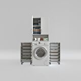 Kenzlife çamaşır makinesi dolabı sinemsepetduble byz 06 lı banyo arkalıksız kurutma bulaşık