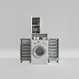 Kenzlife çamaşır makinesi dolabı sinemsepetduble byz 07 li banyo arkalıksız kurutma bulaşık