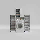 Kenzlife çamaşır makinesi dolabı sinemsepetduble byz 10 lu banyo arkalıksız kurutma bulaşık