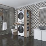 Kenzlife çamaşır-kurutma makinesi dolabı bacce sağ crd 187*090*60 çekmeceli banyo