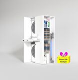 Kenzlife çamaşır-kurutma makinesi dolabı ahi evran sağ byz 187*090*60 çekmeceli + tekli duvar rafı hediye