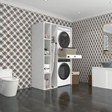 Kenzlife çamaşır-kurutma makinesi dolabı gutas sol byz 187*120*60 çekmeceli % 100 FULL MDF