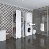 Kenzlife çamaşır-kurutma makinesi dolabı ve giysi dolabı çekmeceli attar sol byz 187*160*60  banyo