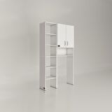 Kenzlife çamaşır makinesi dolabı sinemmaksmdf byz 180*096*30 % 100 mdf full mdf banyo kapaklı arkalıklı raflı