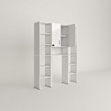 Kenzlife çamaşır makinesi dolabı sinemmaksdublemdf byz 180*126*30 % 100 mdf full mdf banyo kapaklı arkalıklı raflı