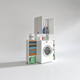 Kenzlife çamaşır makinesi dolabı veronikamaksmdf byz 180*096*20 % 100 MDF full Mdf banyo arkalıksız raflı