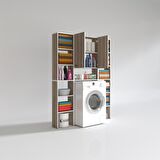 Kenzlife çamaşır makinesi dolabı veronikamaksduble crd 180*126*20 banyo arkalıksız raflı